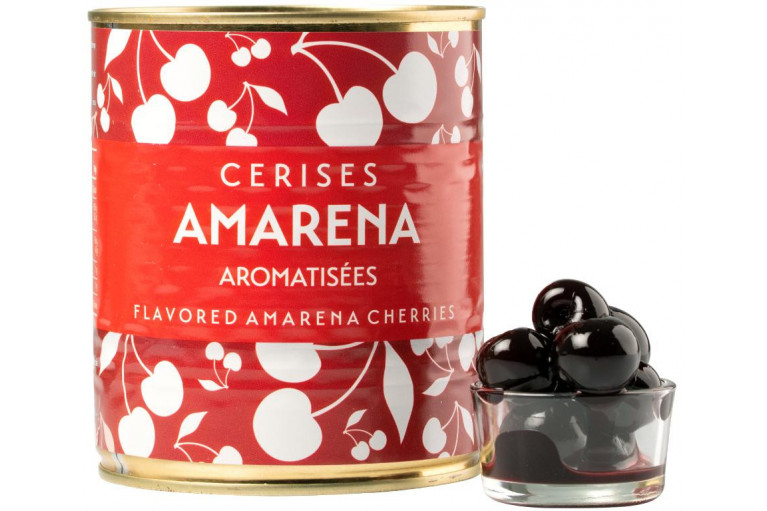 Cerises Amarena pré confites au sirop. Arômes naturels. - poids net : 1000g